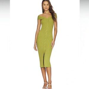 Revolve Cashmere One Grey Day Isla sleeveless Midi Dress Size M Green